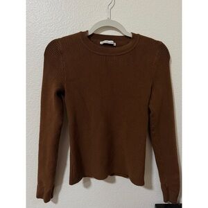 Abercrombie & Fitch Chocolate Ribbed Long Sleeve Top